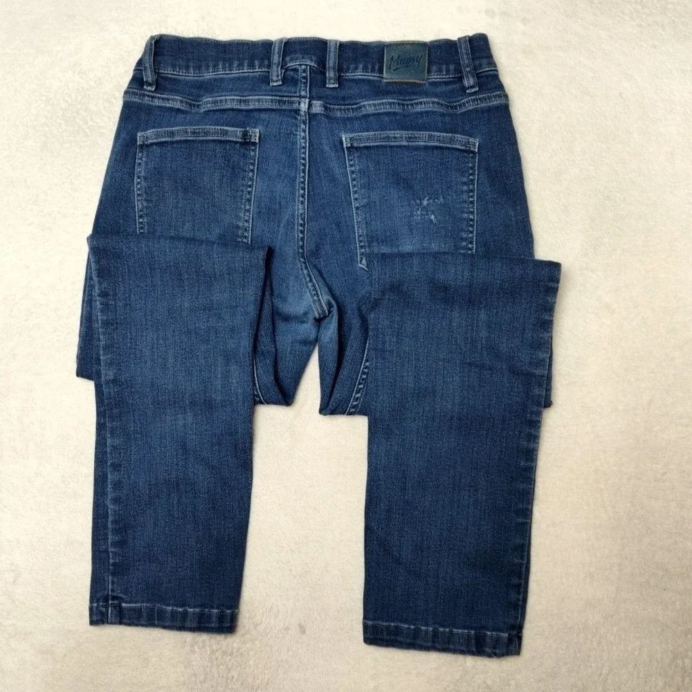 Mugsy Jeans Mens‎ 32x30 Blue Tapered Slim Mid Rise Stretch Denim 5-Pocket Work